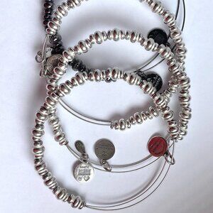 Alex + Ani set of 4 beaded bangle bracelets